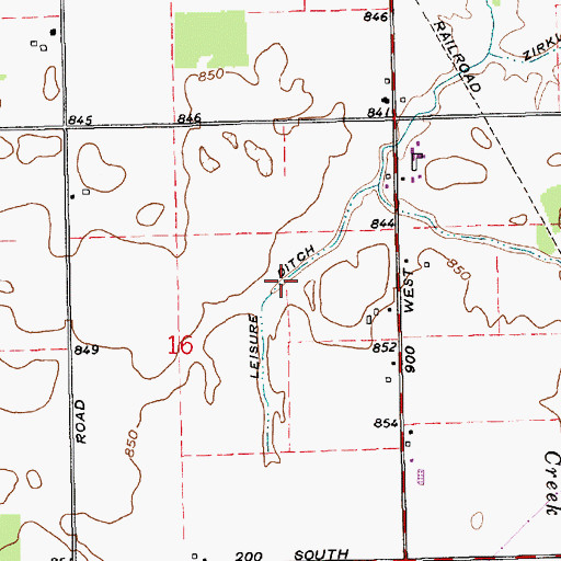 Topographic Map of Leisure Ditch, IN