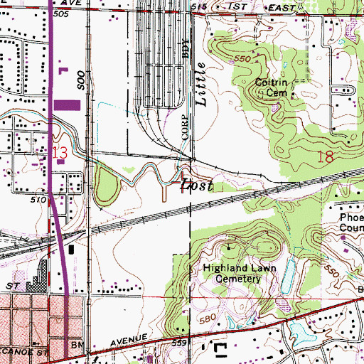 Topographic Map of Little Lost Creek, IN
