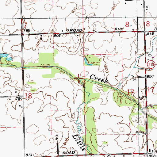 Topographic Map of Little Pipe Creek, IN
