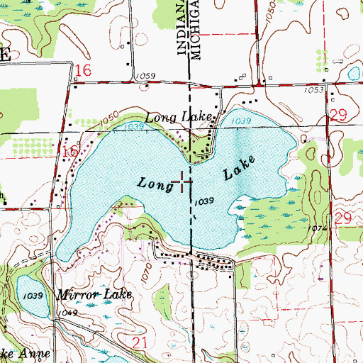 Topographic Map of Long Lake, IN