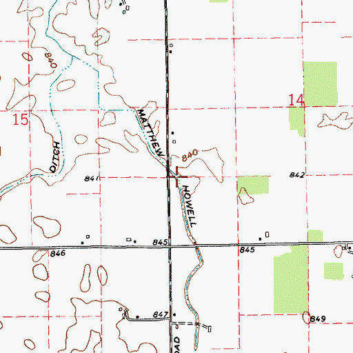 Topographic Map of Matthew Howell Ditch, IN