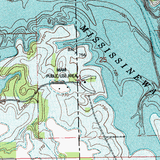 Topographic Map of Miami State Recreation Area, IN