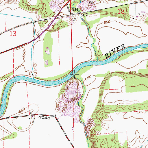 Topographic Map of Mill Creek, IN