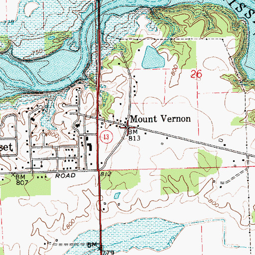 Topographic Map of Mount Vernon, IN