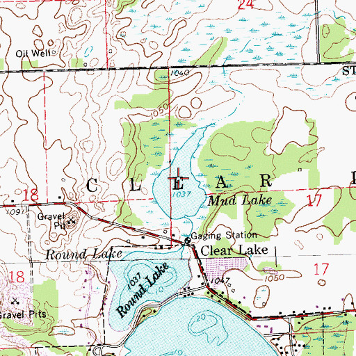 Topographic Map of Mud Lake, IN