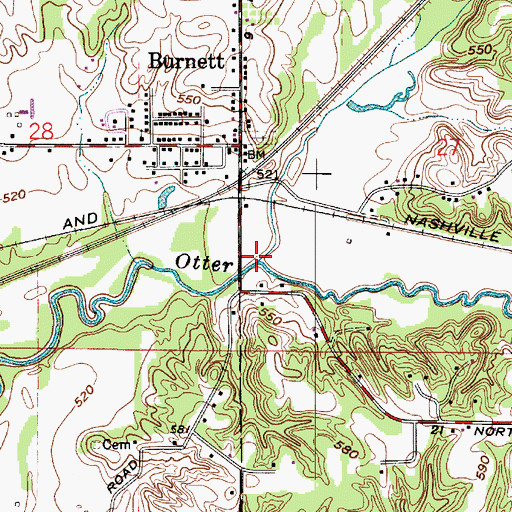 Topographic Map of North Branch Otter Creek, IN