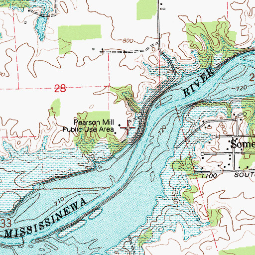 Topographic Map of Pearson Mill State Recreation Area, IN