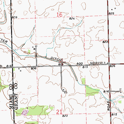 Topographic Map of Potter Ditch, IN