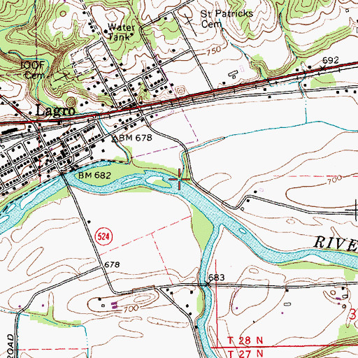 Topographic Map of Rager Creek, IN