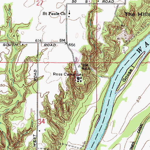 Topographic Map of Ross Camp, IN