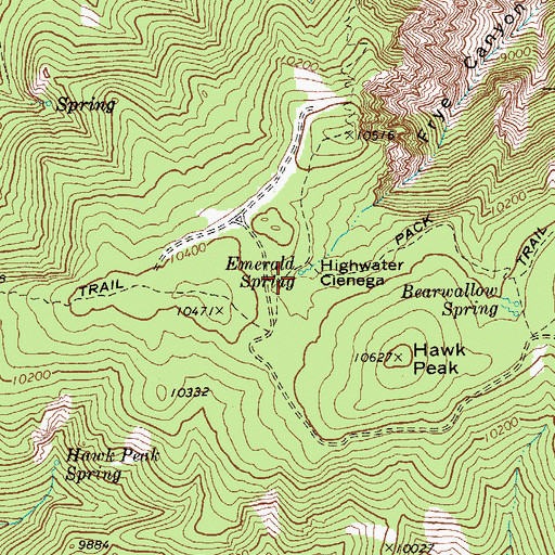Topographic Map of Emerald Spring, AZ