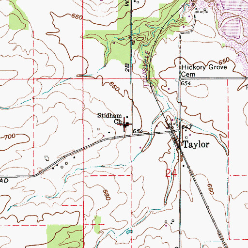 Topographic Map of Stidham Church, IN