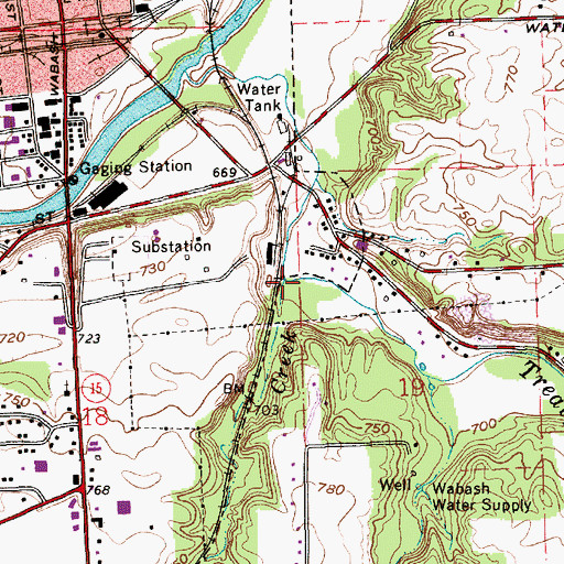 Topographic Map of Stone Creek, IN
