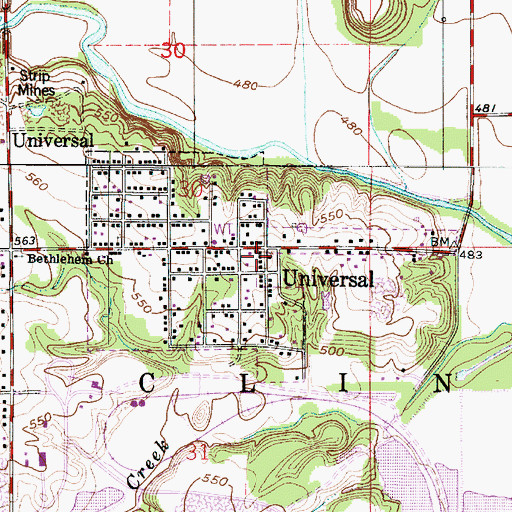 Topographic Map of Universal, IN