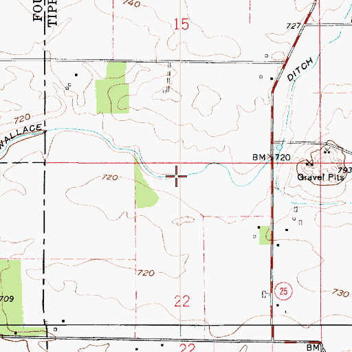 Topographic Map of Wallace Ditch, IN