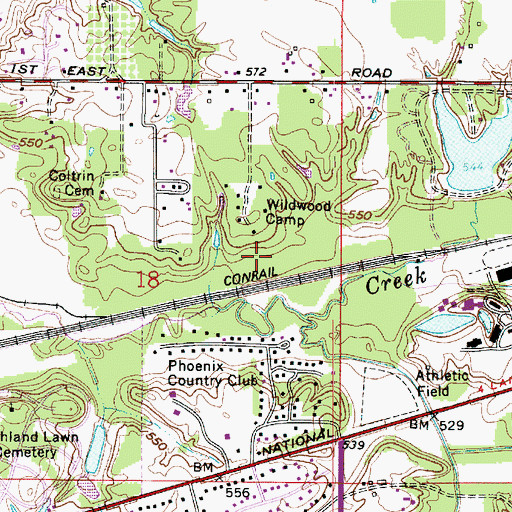 Topographic Map of Wildwood Camp, IN