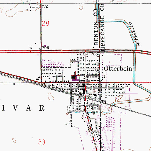 Topographic Map of Otterbein Elementary School, IN