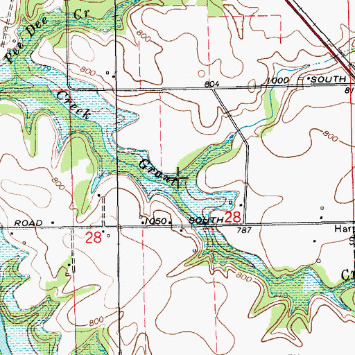 Topographic Map of North Branch Grant Creek, IN