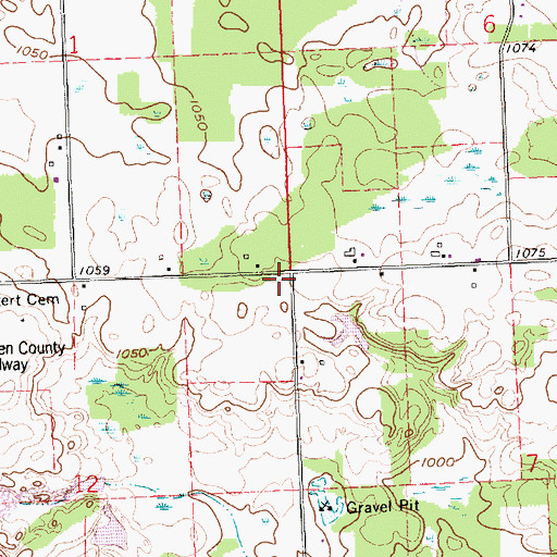 Topographic Map of Page, IN