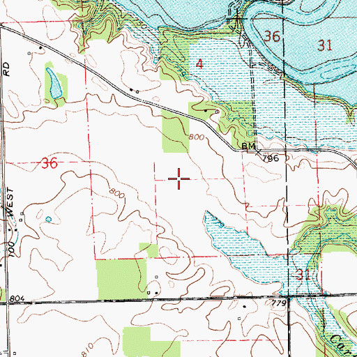 Topographic Map of Reserve Number Four, IN