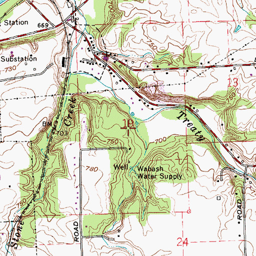 Topographic Map of Reserve Number Nineteen, IN