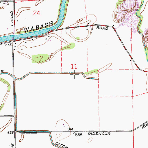 Topographic Map of Reserve Number Eleven, IN
