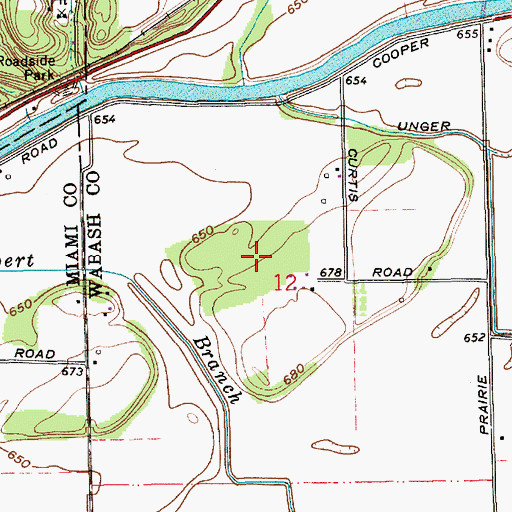Topographic Map of Reserve Number Twelve, IN