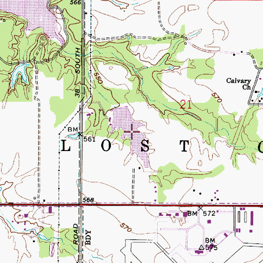 Topographic Map of Llewellyn Lake, IN