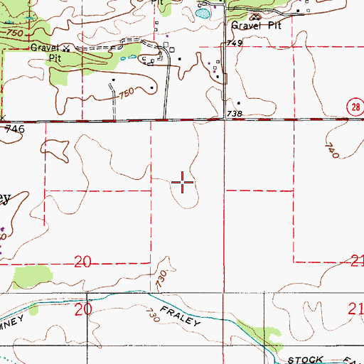 Topographic Map of Agricultural Seed Airstrip (historical), IN
