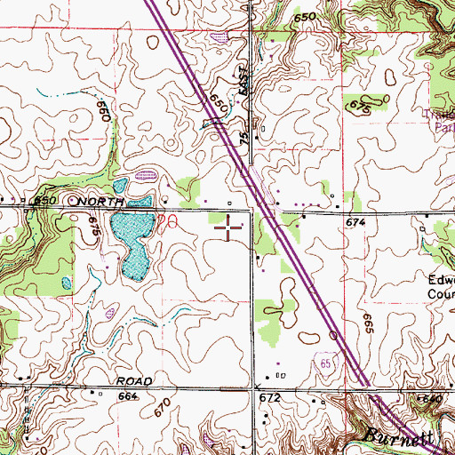 Topographic Map of Dahnke Airport, IN