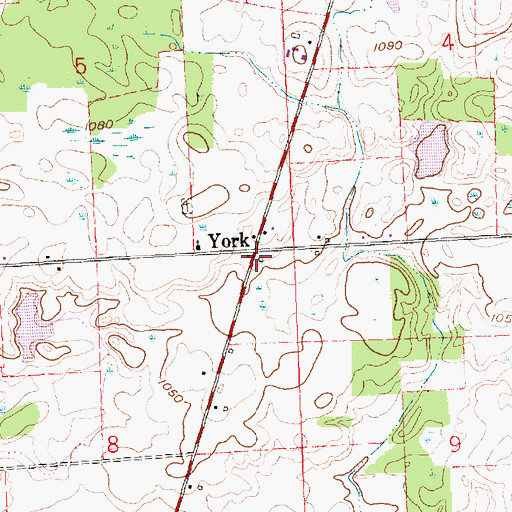 Topographic Map of York, IN