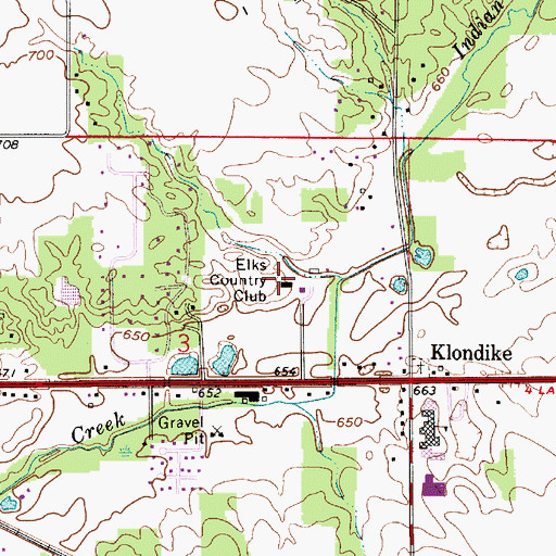 Topographic Map of Elks Country Club, IN
