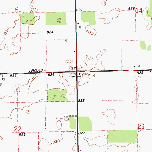 Topographic Map of Township of Richland, IN