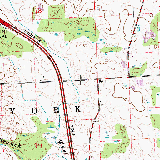Topographic Map of Township of York, IN