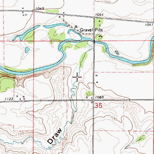 Topographic Map of Badlands Draw, IA