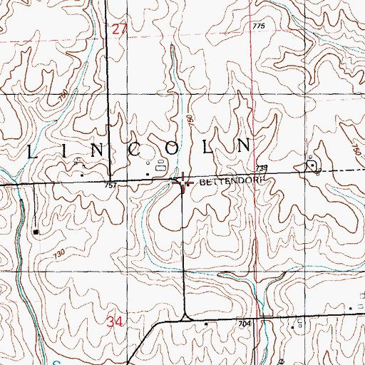 Topographic Map of Barr School, IA