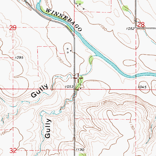 Topographic Map of Big Gully, IA