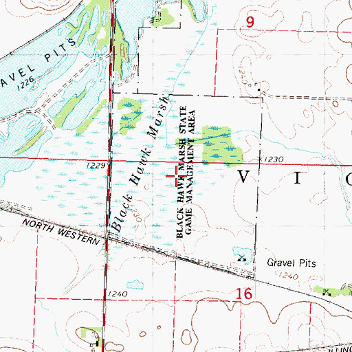 Topographic Map of Black Hawk Marsh, IA
