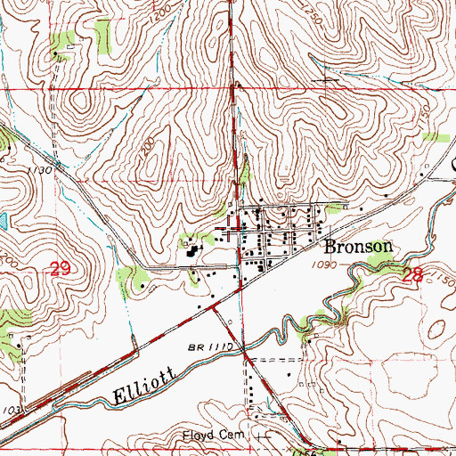 Topographic Map of Bronson, IA
