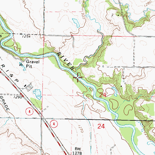 Topographic Map of Brown Creek, IA