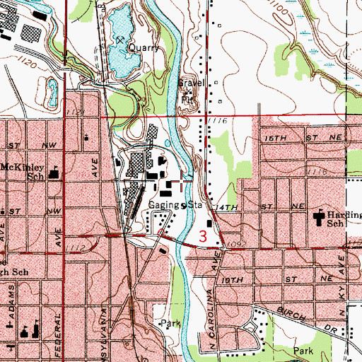 Topographic Map of Calmus Creek, IA