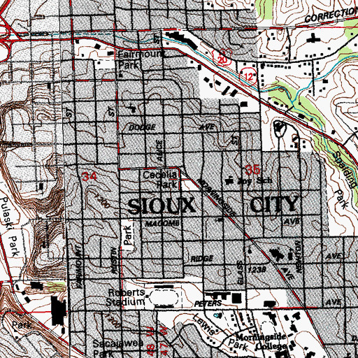 Topographic Map of Cecelia Park, IA