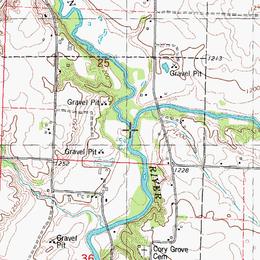 Topographic Map of Cedar Creek, IA