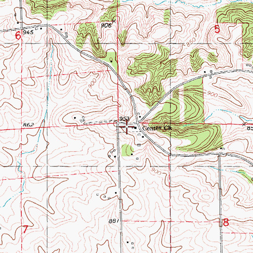 Topographic Map of Green Center Cemetery, IA
