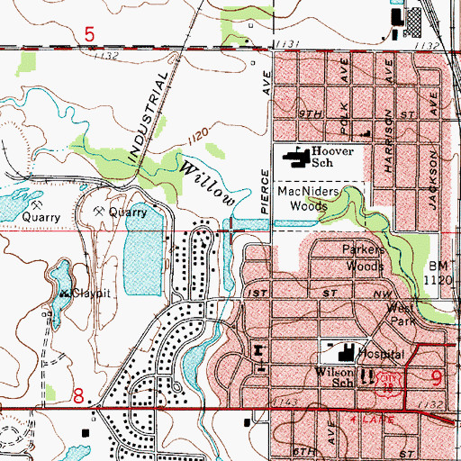 Topographic Map of Cheslea Creek, IA