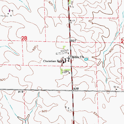 Topographic Map of Cono Christian School, IA