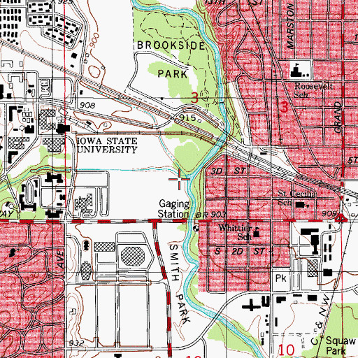 Topographic Map of College Creek, IA