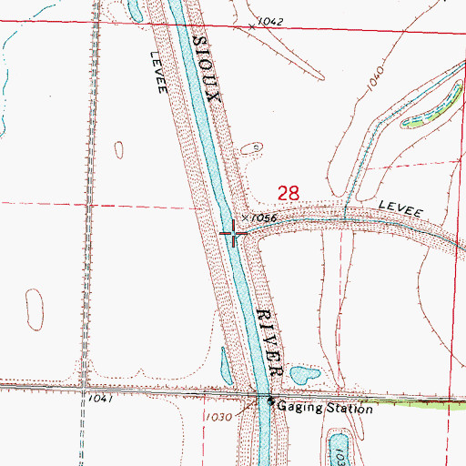 Topographic Map of Cottonwood Creek, IA