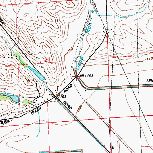 Topographic Map of Dead Man Creek, IA