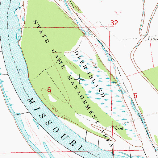 Topographic Map of Deer Island State Game Management Area, IA
